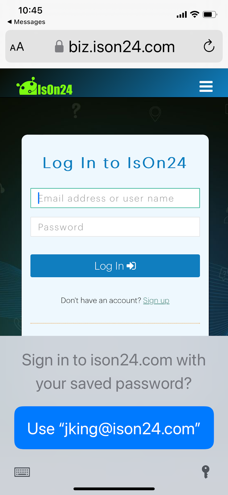 Login as needed